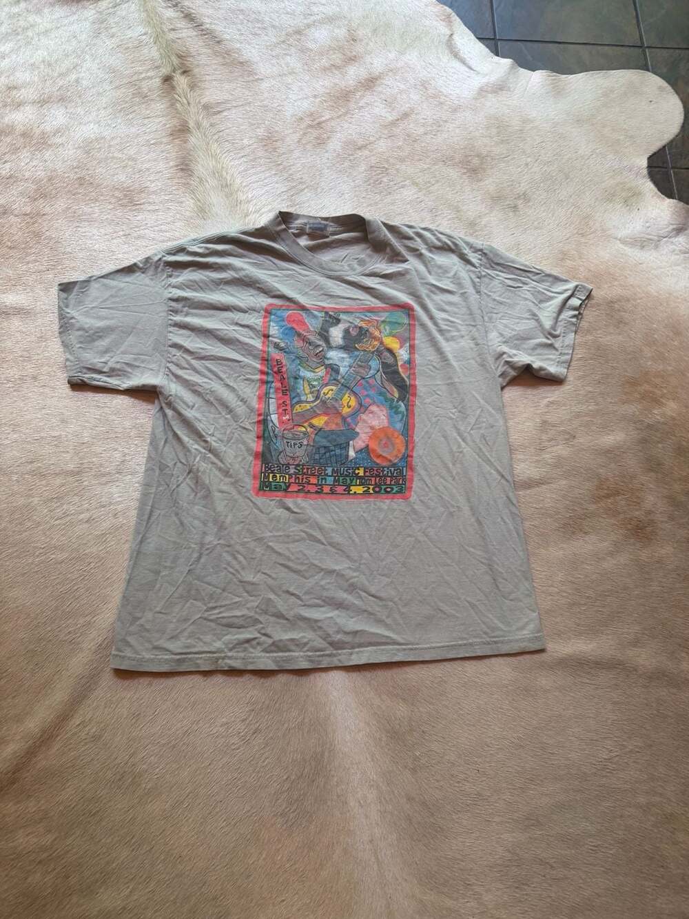 Vintage 2003 Beale Street Music Festival Memphis in May Hanes Beefy-T T-Shirt XL